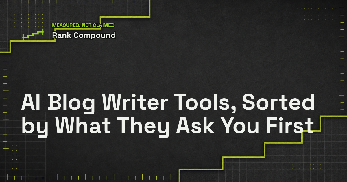 AI Blog Writer Tools, Sorted by What They Ask You First