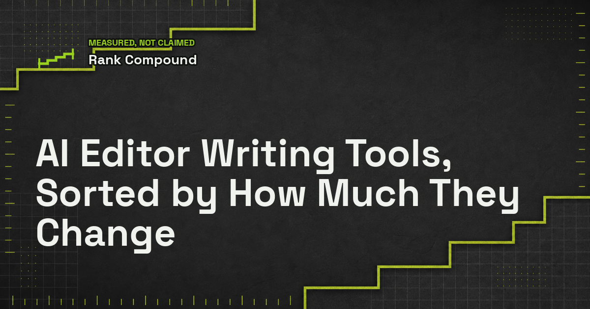AI Editor Writing Tools, Sorted by How Much They Change