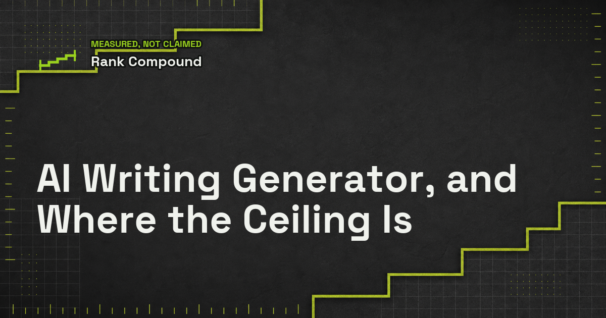 AI Writing Generator, and Where the Ceiling Is
