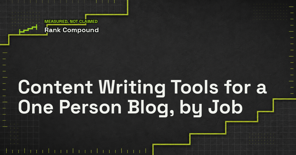 Content Writing Tools for a One Person Blog, by Job