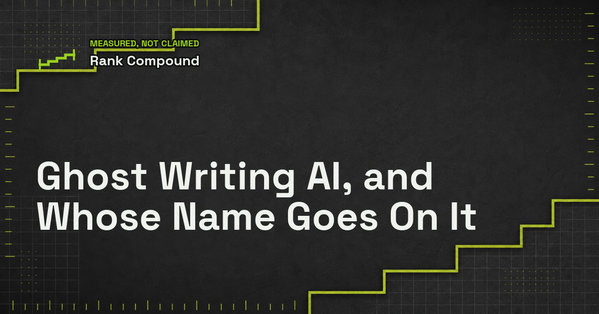 Ghost Writing AI, and Whose Name Goes On It