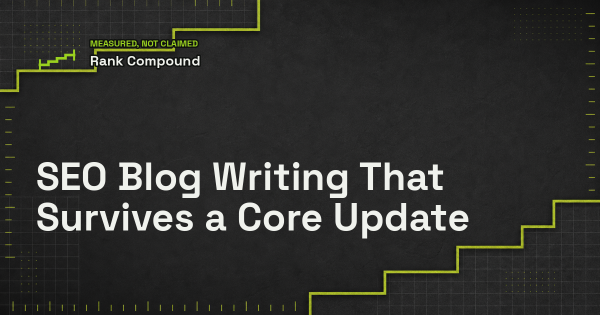 SEO Blog Writing That Survives a Core Update