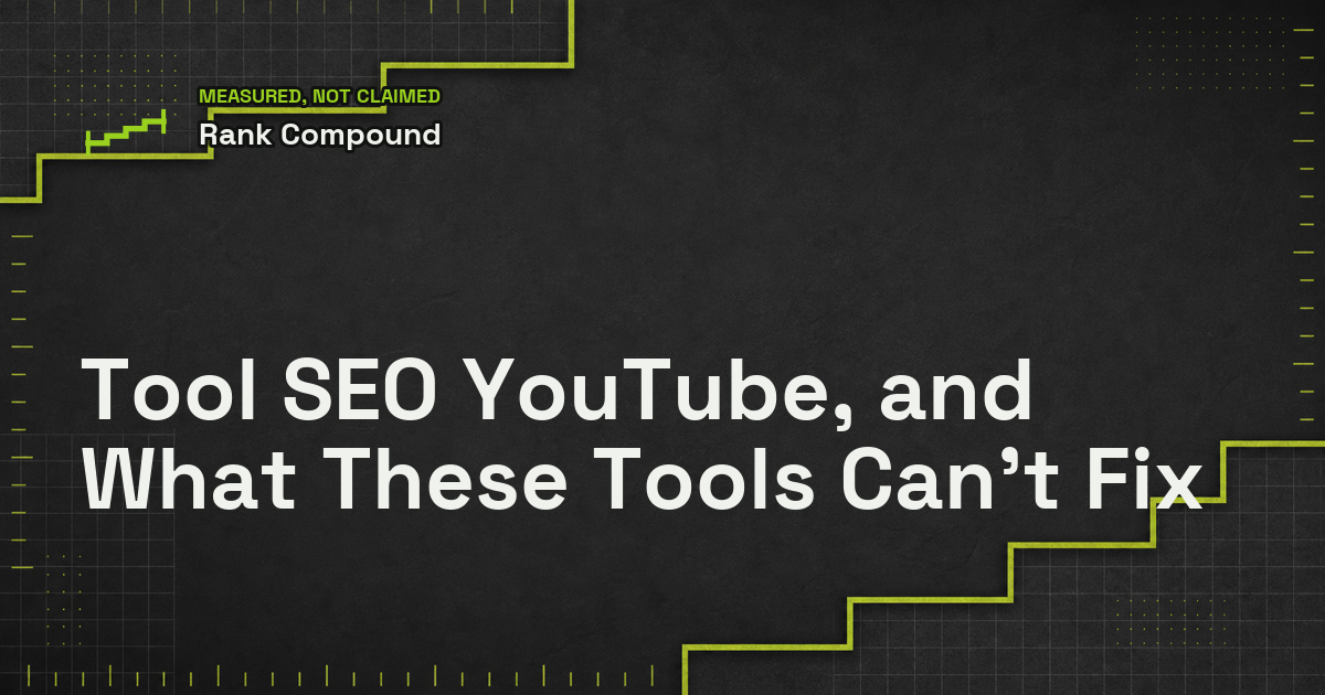 Tool SEO YouTube, and What These Tools Can't Fix
